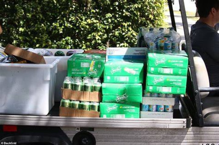 Refreshments:&nbsp;Crates of Sprite and other soft drinks were also carted through the Peltz family grounds, where Brooklyn and Nicola got married on Saturday